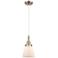 Downtown Caden Cone 6"W Cord Satin Nickel Mini Pendant w/ White Shade