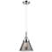 Downtown Caden Cone 8"W Cord Chrome Pendant w/ Light Smoke Shade