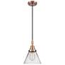 1_Downtown Caden Cone 8"W Cord Copper Mini Pendant w/ Clear Shade