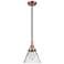 Downtown Caden Cone 8"W Cord Copper Mini Pendant w/ Clear Shade