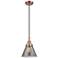 Downtown Caden Cone 8"W Cord Copper Mini Pendant w/ Light Smoke Shade