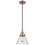 1_Downtown Caden Cone 8"W Cord Copper Mini Pendant w/ Seedy Shade