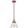 Downtown Caden Cone 8"W Cord Copper Mini Pendant w/ Seedy Shade