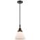 Downtown Caden Cone 8"W Cord Matte Black Mini Pendant w/ White Shade