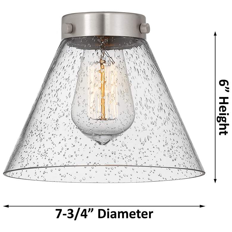 Image 3 Downtown Caden Cone 8"W Cord Satin Nickel Mini Pendant w/ White Shade more views