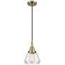 1_Downtown Caden Fulton 7"W Cord Antique Brass Pendant w/ Clear Shade