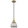 1_Downtown Caden Fulton 7"W Cord Antique Brass Pendant w/ Light Smoke Shade