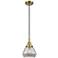 Downtown Caden Fulton 7"W Cord Antique Brass Pendant w/ Light Smoke Shade