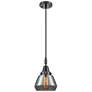 Downtown Caden Fulton 7"W Cord Black Mini Pendant w/ Light Smoke Shade