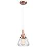 1_Downtown Caden Fulton 7"W Cord Copper Mini Pendant w/ Clear Shade