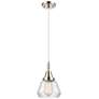 1_Downtown Caden Fulton 7"W Cord Nickel Mini Pendant w/ Clear Shade