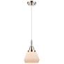 1_Downtown Caden Fulton 7"W Cord Nickel Mini Pendant w/ White Shade