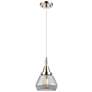 1_Downtown Caden Fulton 7"W Cord Nickel Pendant w/ Light Smoke Shade