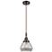 Downtown Caden Fulton 7"W Cord Oiled Bronze Pendant w/ Light Smoke Shade