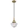 1_Downtown Caden Oxford 7"W Cord Antique Brass Pendant w/ Clear Shade