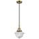 Downtown Caden Oxford 7"W Cord Antique Brass Pendant w/ Clear Shade