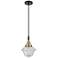 Downtown Caden Oxford 7"W Cord Black Brass Mini Pendant w/ Seedy Shade