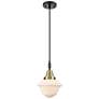 1_Downtown Caden Oxford 7"W Cord Black Brass Mini Pendant w/ White Shade