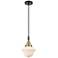 Downtown Caden Oxford 7"W Cord Black Brass Mini Pendant w/ White Shade