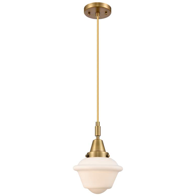 Image 1 Downtown Caden Oxford 7"W Cord Brass Mini Pendant w/ White Shade