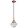 Downtown Caden Oxford 7"W Cord Copper Mini Pendant w/ Seedy Shade