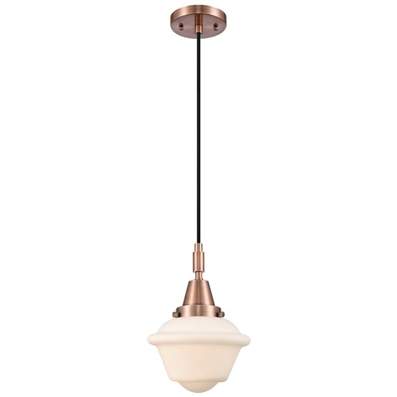 Image 1 Downtown Caden Oxford 7"W Cord Copper Mini Pendant w/ White Shade
