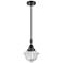 Downtown Caden Oxford 7"W Cord Matte Black Mini Pendant w/ Clear Shade