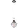 Downtown Caden Oxford 7"W Cord Matte Black Mini Pendant w/ Seedy Shade