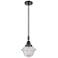 Downtown Caden Oxford 7"W Cord Matte Black Mini Pendant w/ Seedy Shade