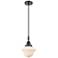 Downtown Caden Oxford 7"W Cord Matte Black Mini Pendant w/ White Shade