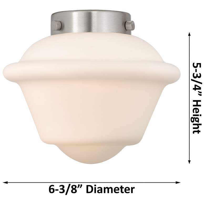 Image 2 Downtown Caden Oxford 7"W Cord Nickel Mini Pendant w/ White Shade more views