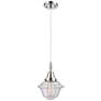 1_Downtown Caden Oxford 7"W Cord Polished Chrome Pendant w/ Seedy Shade