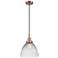 Downtown Caden Seneca Falls 10"W Cord Copper Pendant w/ Clear Shade