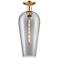 Downtown Chelsea 8"W Bronze Semi Flush Mount w/ Light Smoke Shade