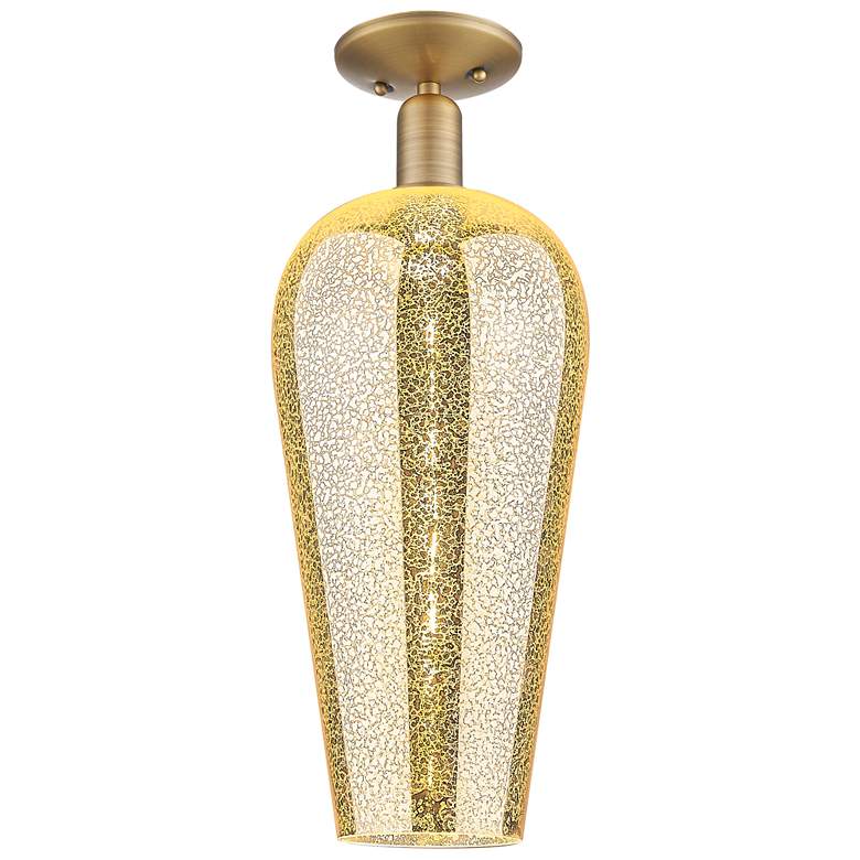 Image 1 Downtown Chelsea 8"W Brushed Brass Semi Flush Mount w/ Mercury Shade