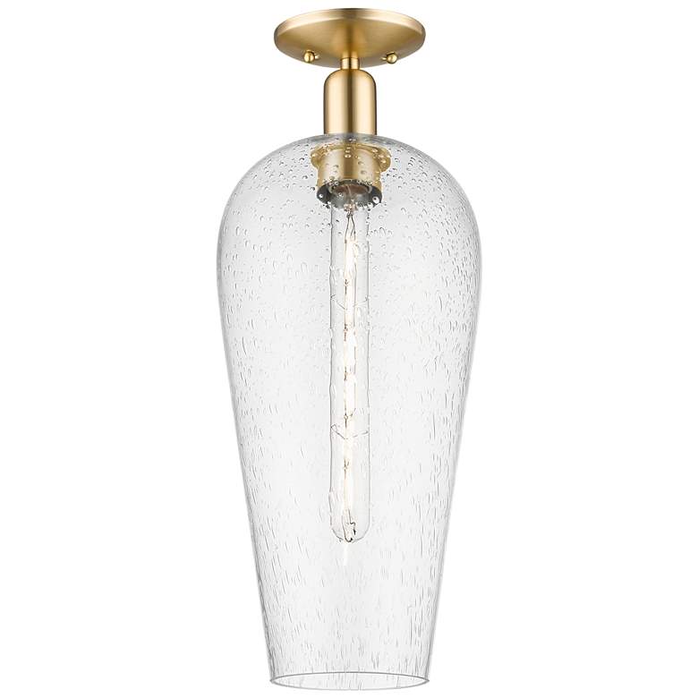 Image 1 Downtown Chelsea 8"W Champagne Bronze Semi Flush Mount w/ Seedy Shade