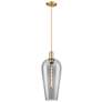 1_Downtown Chelsea 8"W Cord Bronze Mini Pendant w/ Light Smoke Shade