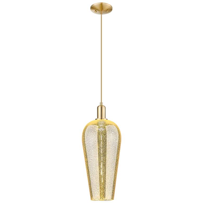 Image 1 Downtown Chelsea 8"W Cord Bronze Mini Pendant w/ Mercury Shade
