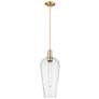 1_Downtown Chelsea 8"W Cord Champagne Bronze Mini Pendant w/ Seedy Shade