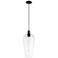 Downtown Chelsea 8"W Cord Matte Black Mini Pendant w/ Clear Shade