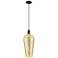 Downtown Chelsea 8"W Cord Matte Black Mini Pendant w/ Mercury Shade