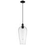 1_Downtown Chelsea 8"W Cord Matte Black Mini Pendant w/ Seedy Shade