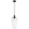 Downtown Chelsea 8"W Cord Matte Black Mini Pendant w/ Seedy Shade
