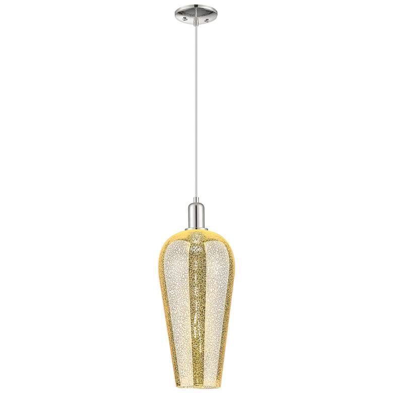 Image 1 Downtown Chelsea 8"W Cord Nickel Mini Pendant w/ Mercury Shade