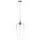 Downtown Chelsea 8"W Cord Satin Nickel Mini Pendant w/ Clear Shade