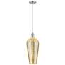Downtown Chelsea 8"W Cord Satin Nickel Mini Pendant w/ Mercury Shade
