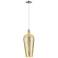 Downtown Chelsea 8"W Cord Satin Nickel Mini Pendant w/ Mercury Shade