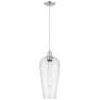 Downtown Chelsea 8"W Cord Satin Nickel Mini Pendant w/ Seedy Shade