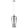 Downtown Chelsea 8"W Cord Satin Nickel Pendant w/ Light Smoke Shade