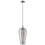 1_Downtown Chelsea 8"W Polished Nickel Mini Pendant w/ Light Smoke Shade